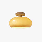 Willowcrest Wood and Glass Flush Mount Ceiling Light