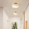 Willowcrest Wood and Glass Flush Mount Ceiling Light